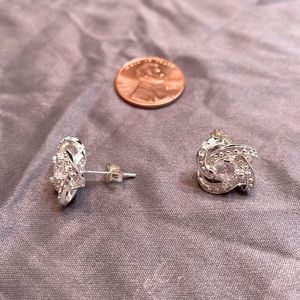 2 pair of faux diamond earrings